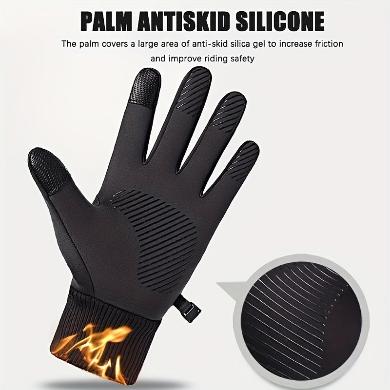 Waterproof Winter Cycling Gloves Touch Screen Warm Suitable Outdoor Sports