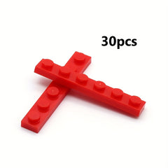 30pcs 30mm Building Blocks Thin Tile 1x6 Short Brick DIY