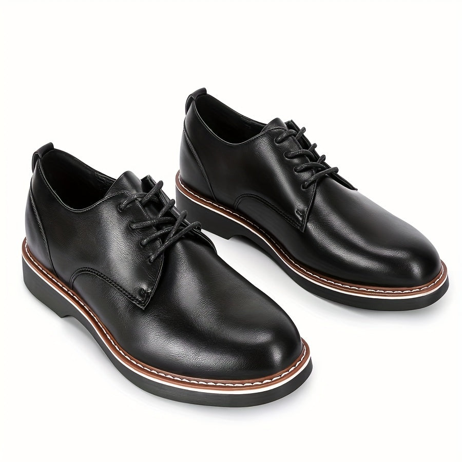Men's Derby Shoes Lace up Front Superfine Fiber Leather Dress Shoes For Men