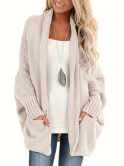 Solid Bat Sleeve Cardigan