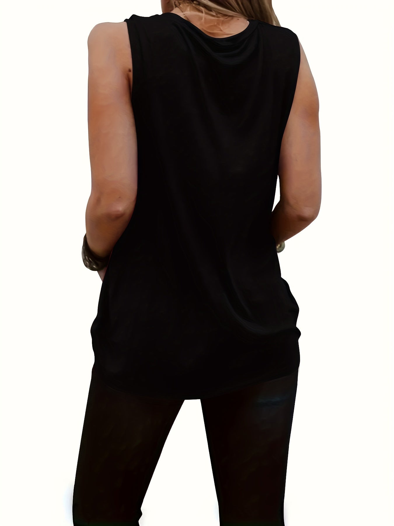 Mom Letter Print Tank Top Crew Neck Sleeveless Summer Top
