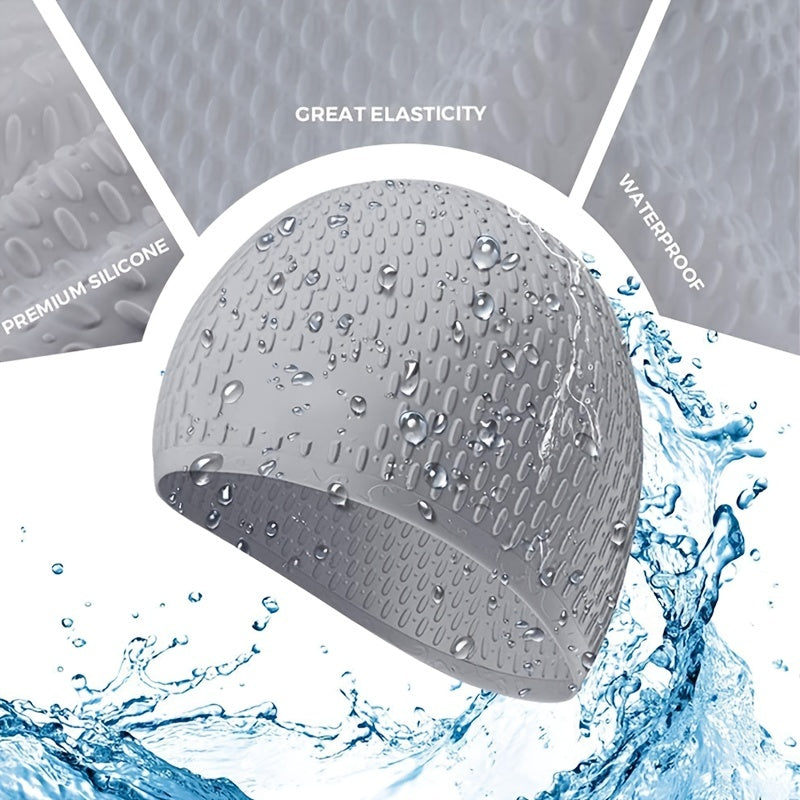 OMOUBOI Silicone Swim Cap High Elasticity 3D Ergonomic Unisex