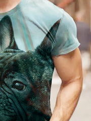 Dog 3D Pattern Print Men's Short Sleeve T-shirt Graphic Tee Men's Summer Clothes