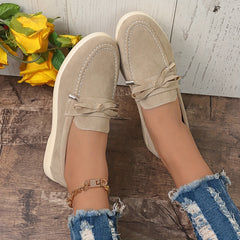 Flat Skate Shoes with Bowknot Decor Slip On