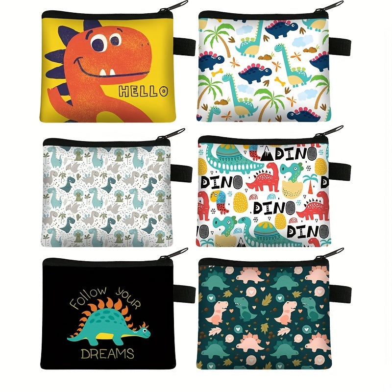 Dinosaur Pattern Coin Purse Card Case Key Storage Bag