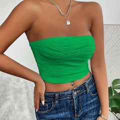 Sexy Ruched Strapless Crop Top Women's Lingerie