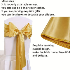 Golden Satin Silk Table Runner for Weddings & Parties