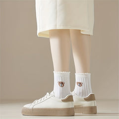 10 Pairs Bear & Letter Print Socks Women's Stockings