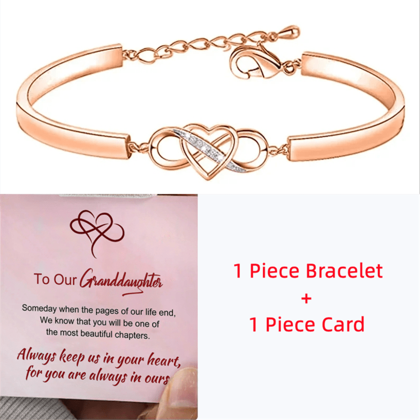 Granddaughter Infinity Symbol Bangle Bracelet with Cubic Zirconia