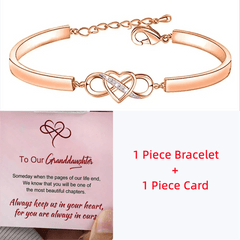 Granddaughter Infinity Symbol Bangle Bracelet with Cubic Zirconia