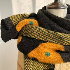 Bear Pattern Thicken Scarf Warm Knitted Scarf Winter
