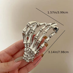 Gothic Skeleton Metal Hair Clip Hand Hair Claw Grunge Hair Claw
