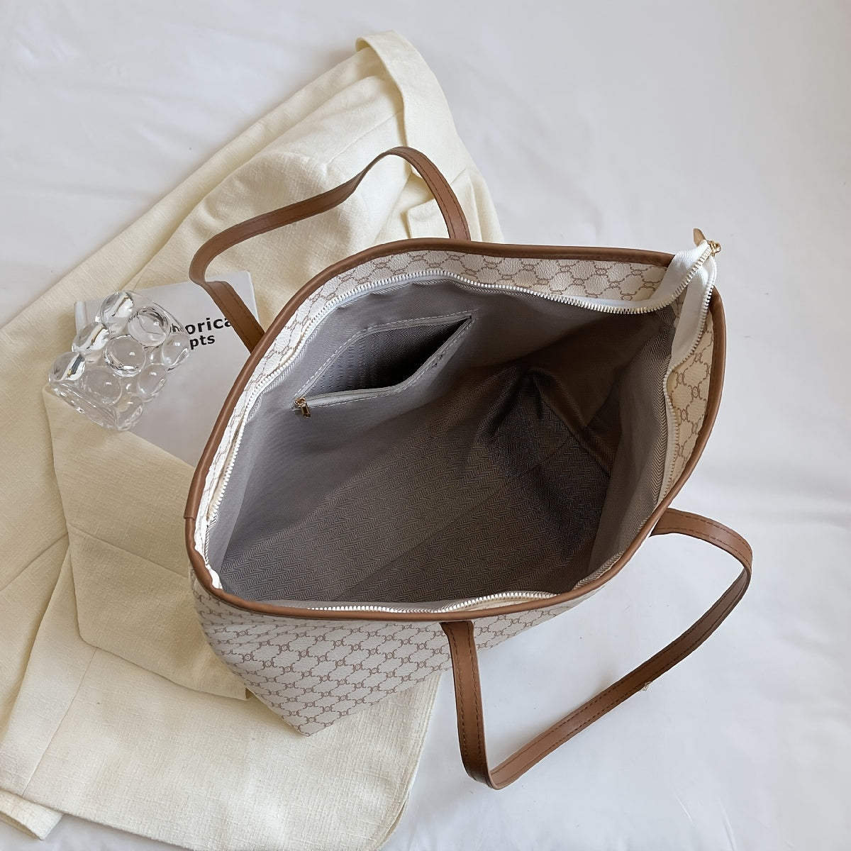 Vintage Pattern Tote Bag Large Capacity Stylish Shoulder Bag