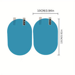 2pcs Car Rearview Mirror Rainproof Film Glass