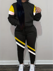 Women's Plus Colorblock Hoodie & Joggers Set