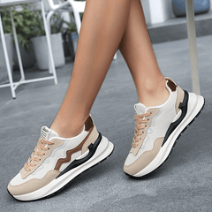 Women's Mesh Sneakers Lace Up Outdoor Shoes Comfortable Platform