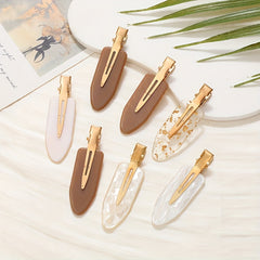 7pcs Golden Foil Hair Clips Women Girls Daily Decor