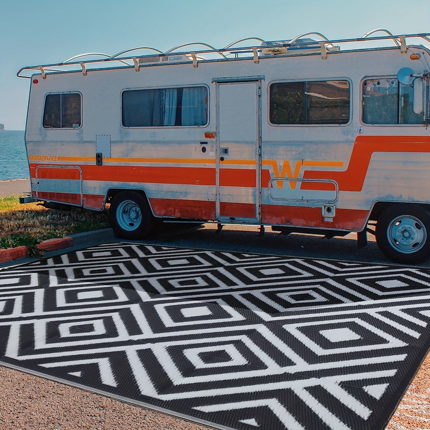 UV Resistant 5x8ft Outdoor Rug For Patio RV