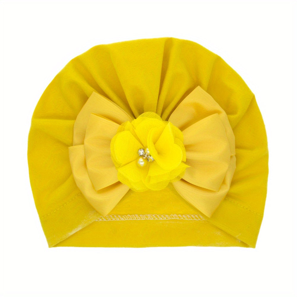 Baby Turban Headwrap Soft Bow Knotted Hat for Newborn