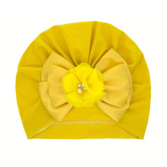 Baby Turban Headwrap Soft Bow Knotted Hat for Newborn