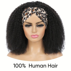 YARRA 180 Afro Kinky Curly Headband Wig Natural Human Hair Wig