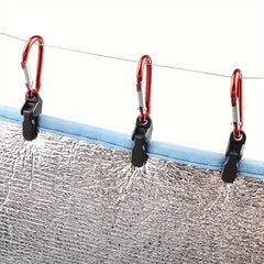 20pcs Tarp Clip Windproof Clamp & Carabiner Set Canopies Camping, Awning