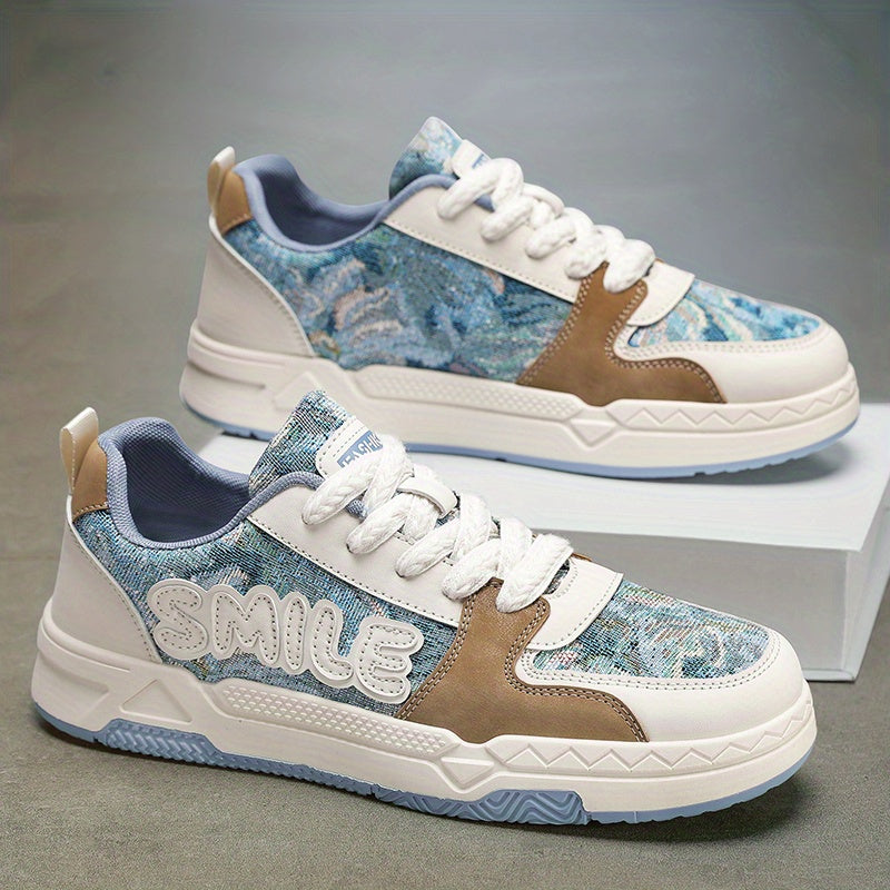 Men's Letters Decor Skate Shoes Non Slip Sneakers