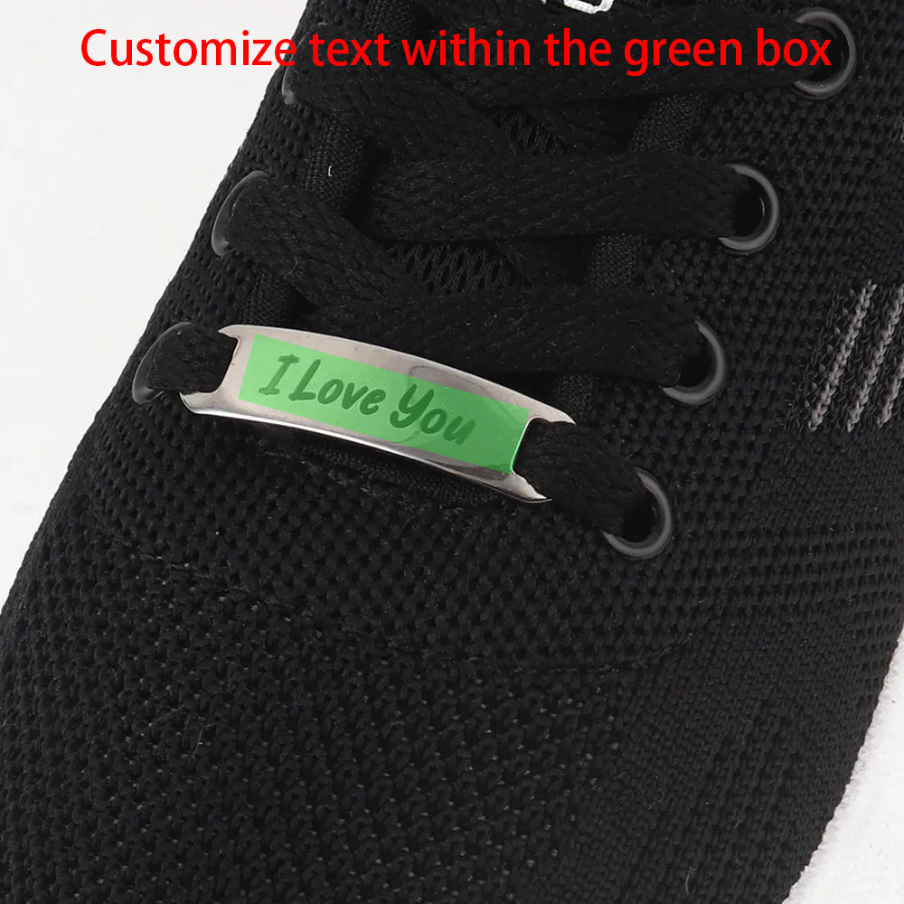 Custom Engraved Shoe Lace Buckles - Anniversary Gift for Couples - Metal Sho