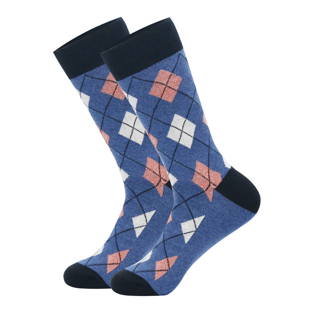 Men's Dress Socks Classic Pattern Crew Sock Breathable Sweat Wicking