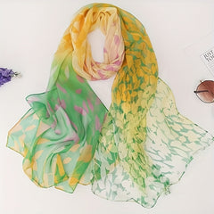 Floral Print Thin Scarf Sunscreen Shawl Silk Head Wraps