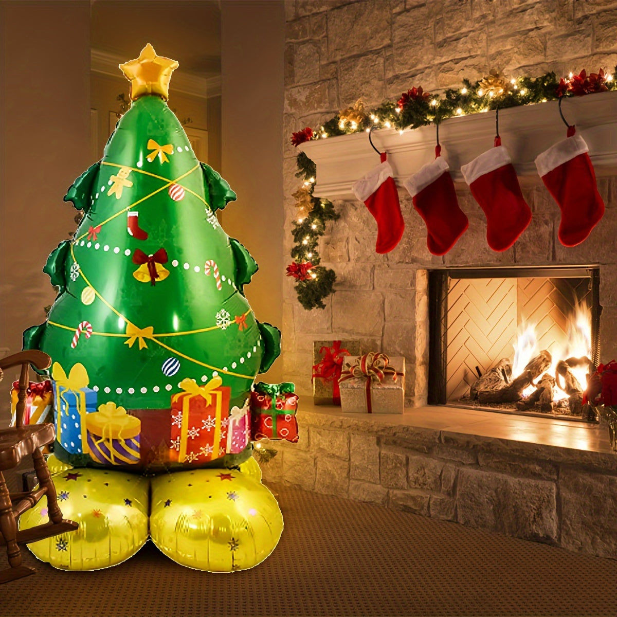 3D Standing Bell Tree Christmas Decoration Balloon