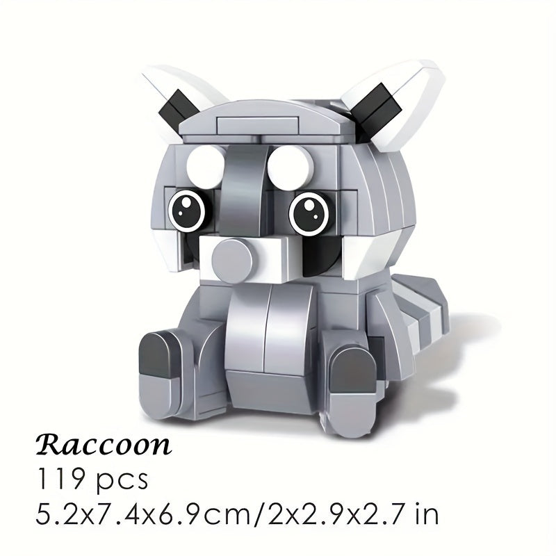 85 pcs Animal Building Blocks Turtle Raccoon Rabbit Tiger Kookaburra Beagle