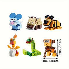 3pcs Animal Building Blocks in Vibrant Colors