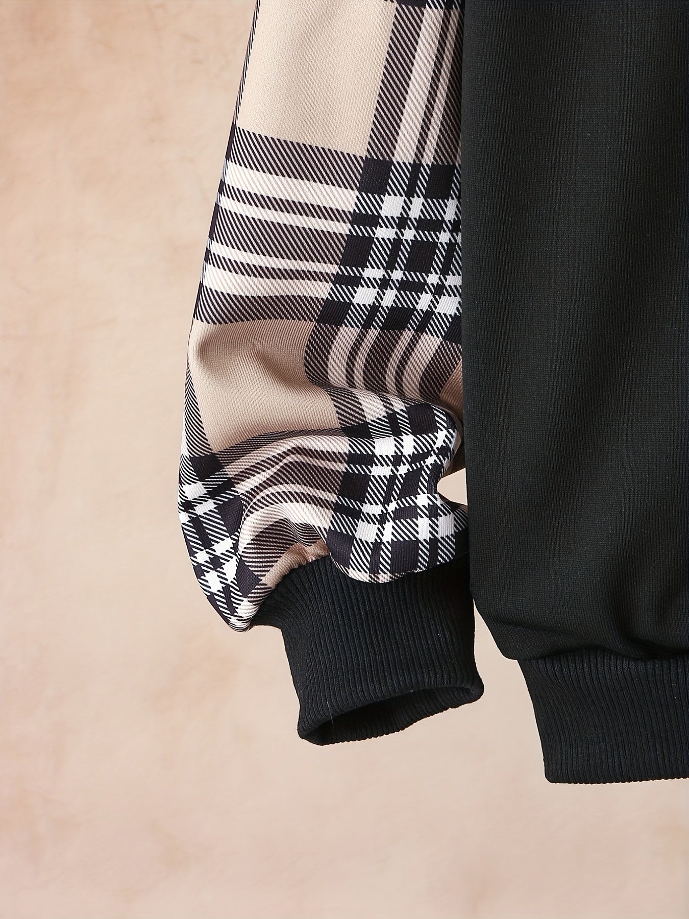 Plaid Bear Boy's 2pcs Sweatshirt & Sweatpants Set Street Style Outfits