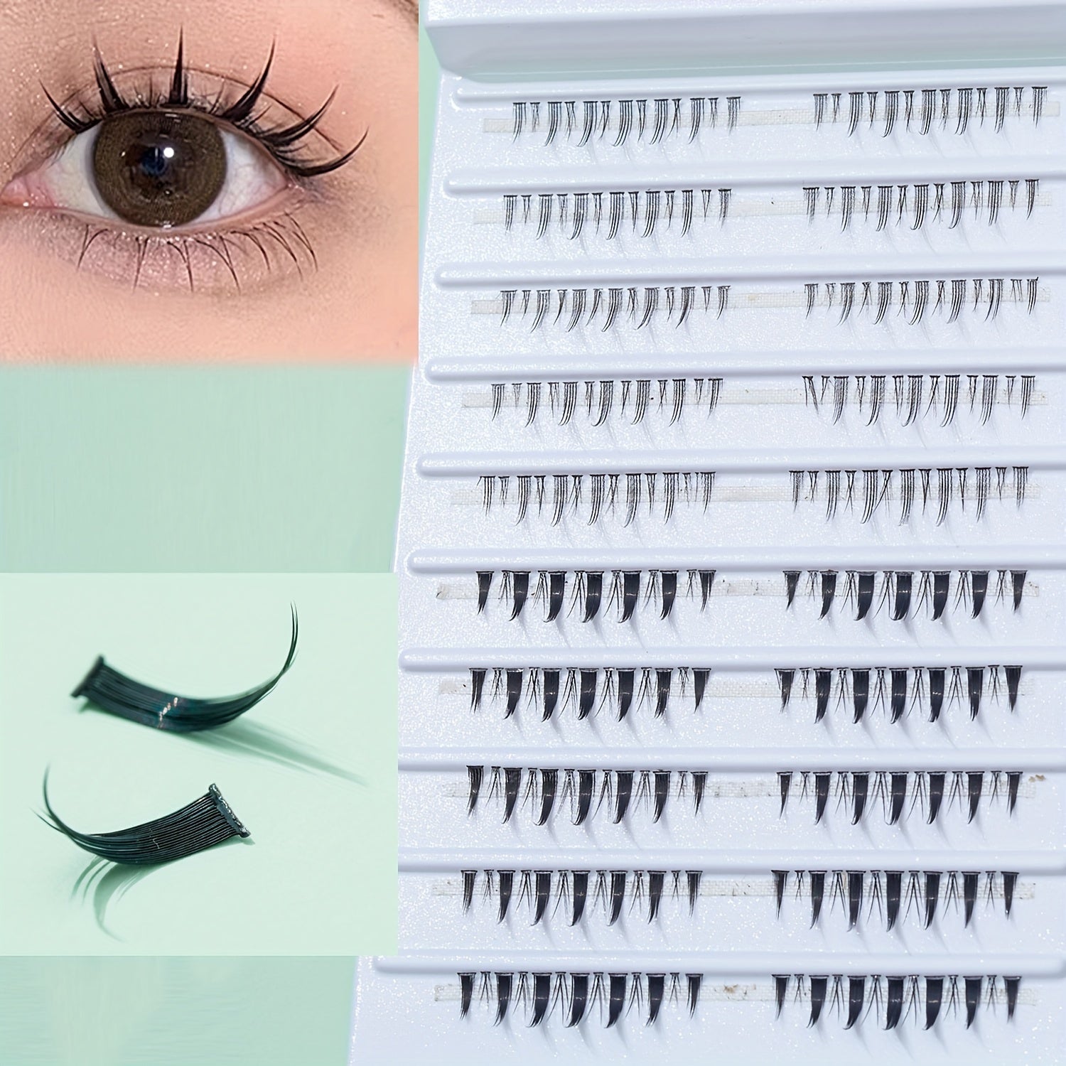 260pcs Little Devil Style Wispy Lash Clusters Mix 8-12mm