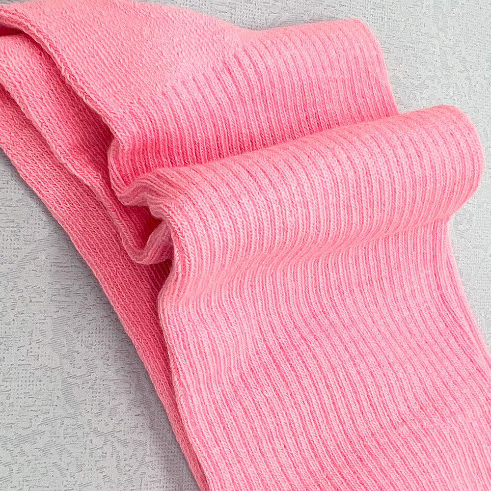 3 Pairs Women's Pink Solid Mid Tube Socks