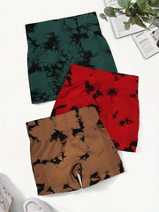 3pcs Tie Dye Seamless Yoga Shorts High Stretch Activewear