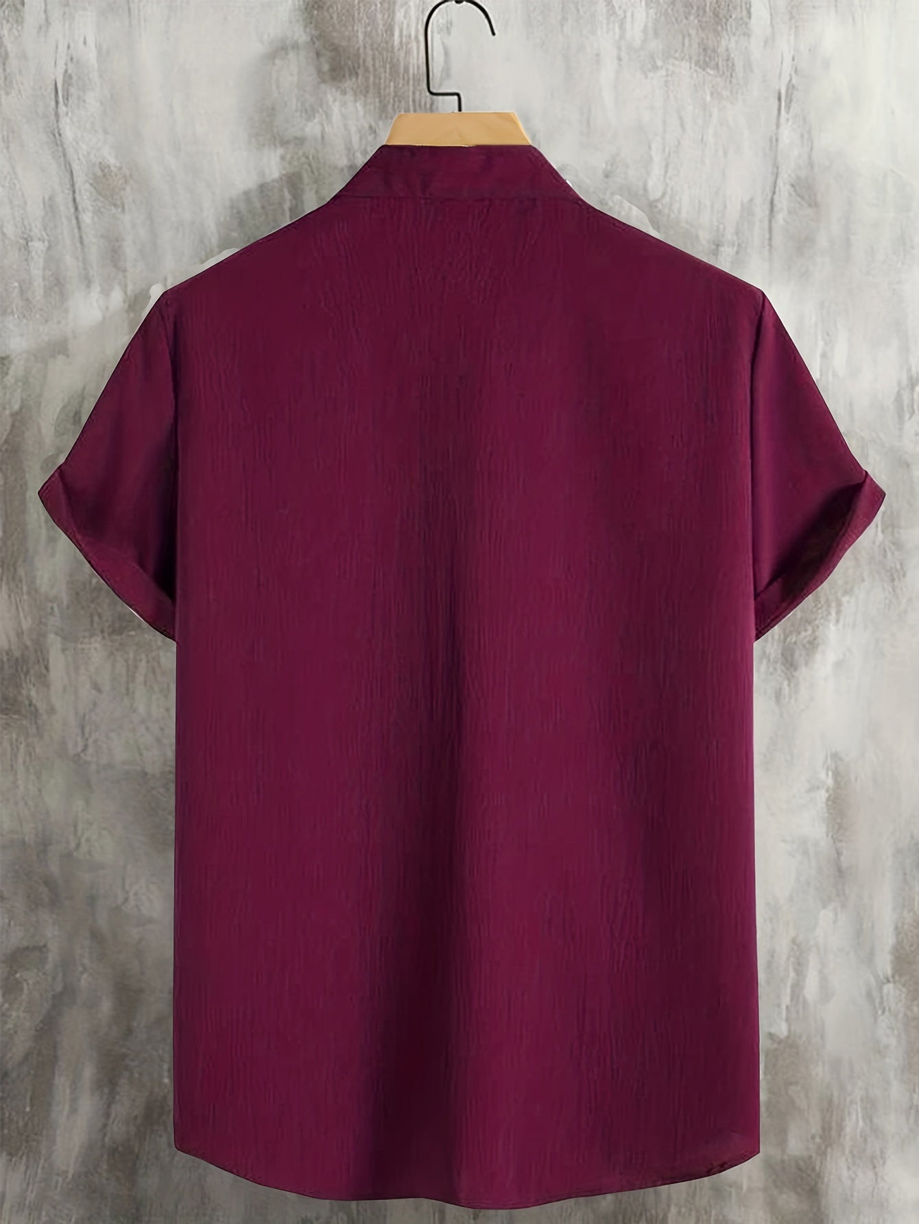 Men's Casual Short Sleeve Stand Collar Shirt
