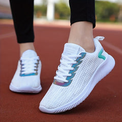 Breathable Mesh Women's Running Shoes, Lace Up, Lightweight