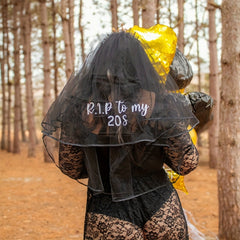 Gothic 30th Birthday Veil RIP Twenties Veil for Women