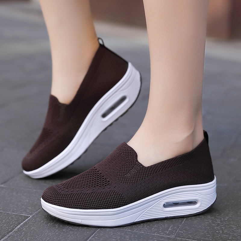 Women's Air Cushion Wedge Sneakers Slip On Casual Shoes