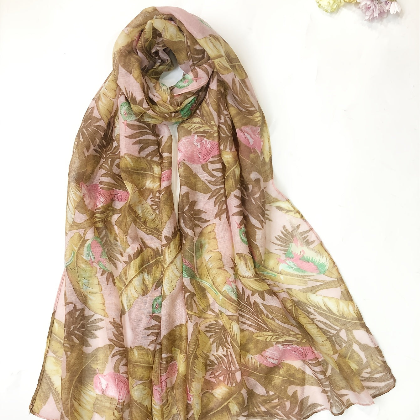 Rainforest Print Scarf Boho Voile Casual Shawl Classic