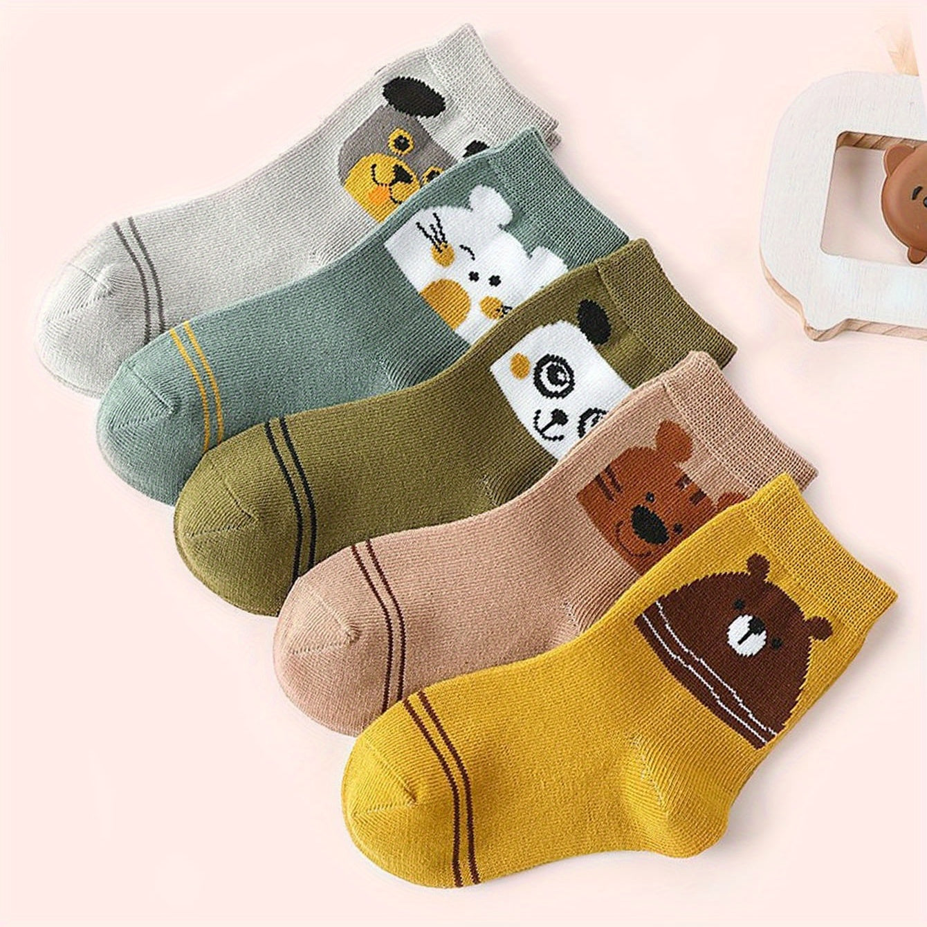 Boys Cartoon Animal Print Socks Cotton Crew Socks Kids Accessories