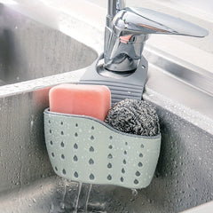 Adjustable Sink Drain Hanging Bag Kitchen Storage Rack Faucet Sponge Double Laye