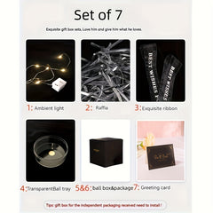 Transparent Large Gift Wrapping Box w/ Lights for Celebration