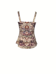 Floral Print V Neck Tank Top Women's Casual Sleeveless Summer Top