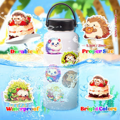 50 Hedgehog Stickers Vinyl Decals for Water Bottles Laptop Phone