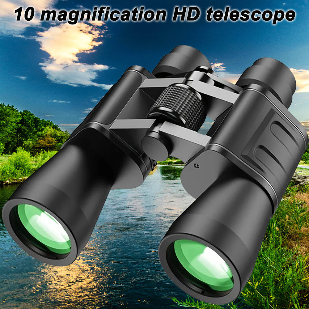 10x50 HD Binoculars with Green Illuminated Reticle & Case