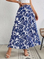 Floral Print Elastic Waist Skirt for Women