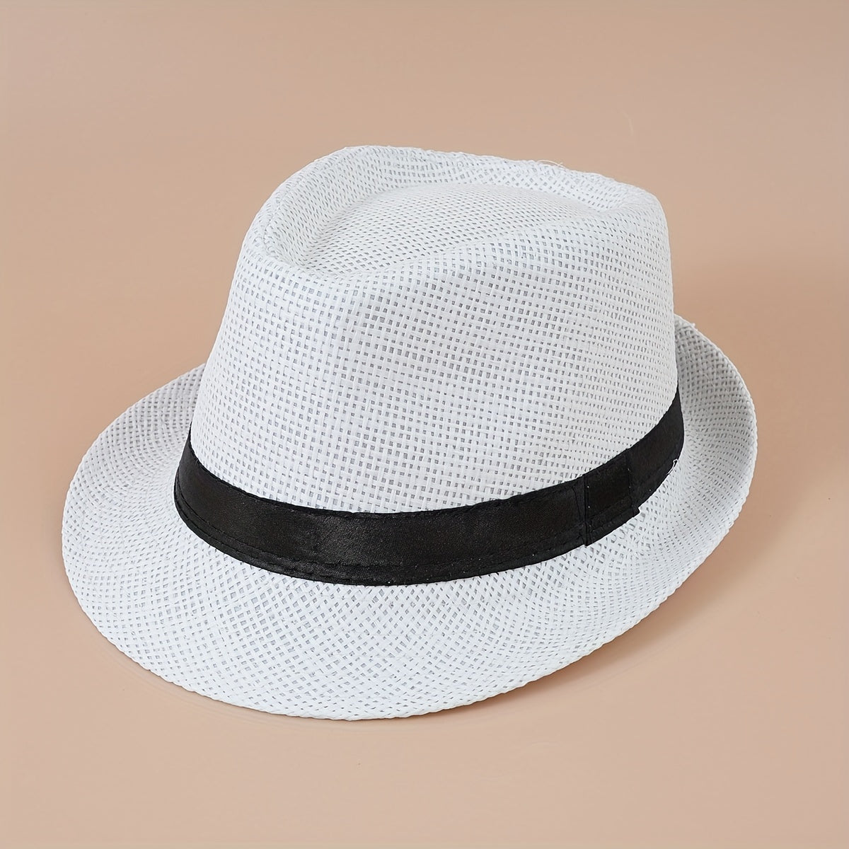Vintage Jazz Fedora Cap Trilby Hat Straw Sun Hat